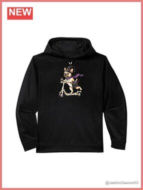 French Bulldog Witch Scooter Halloween Performance Hoodie